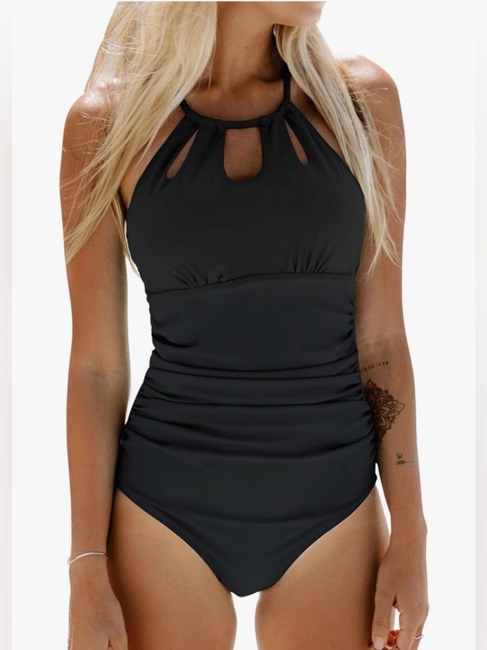 0037: CUPSHE Women's One Piece Swimsuit High Neck Tummy Control Swimwear